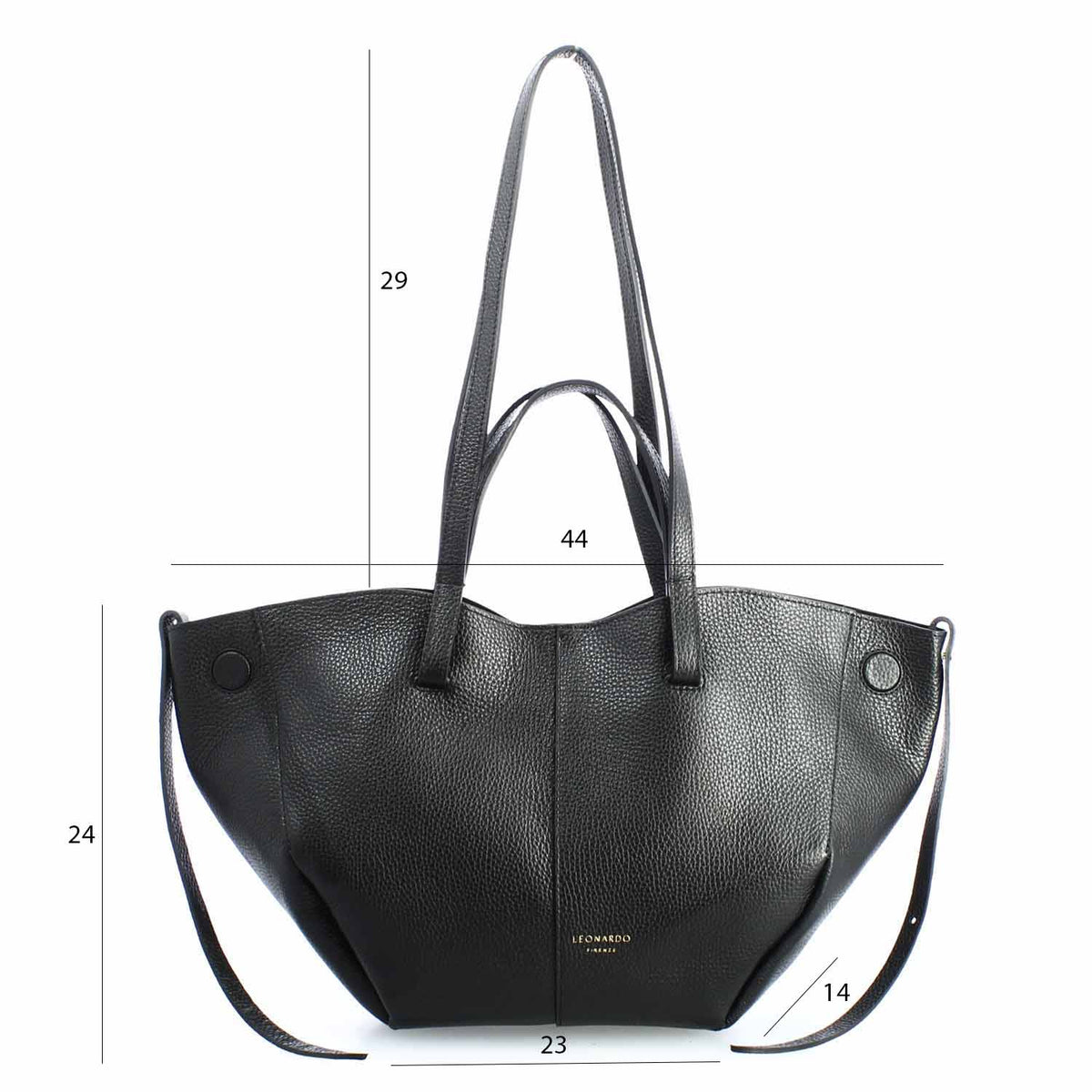 Shopper grande da donna in pelle nera Majestic - LeonardoShoes