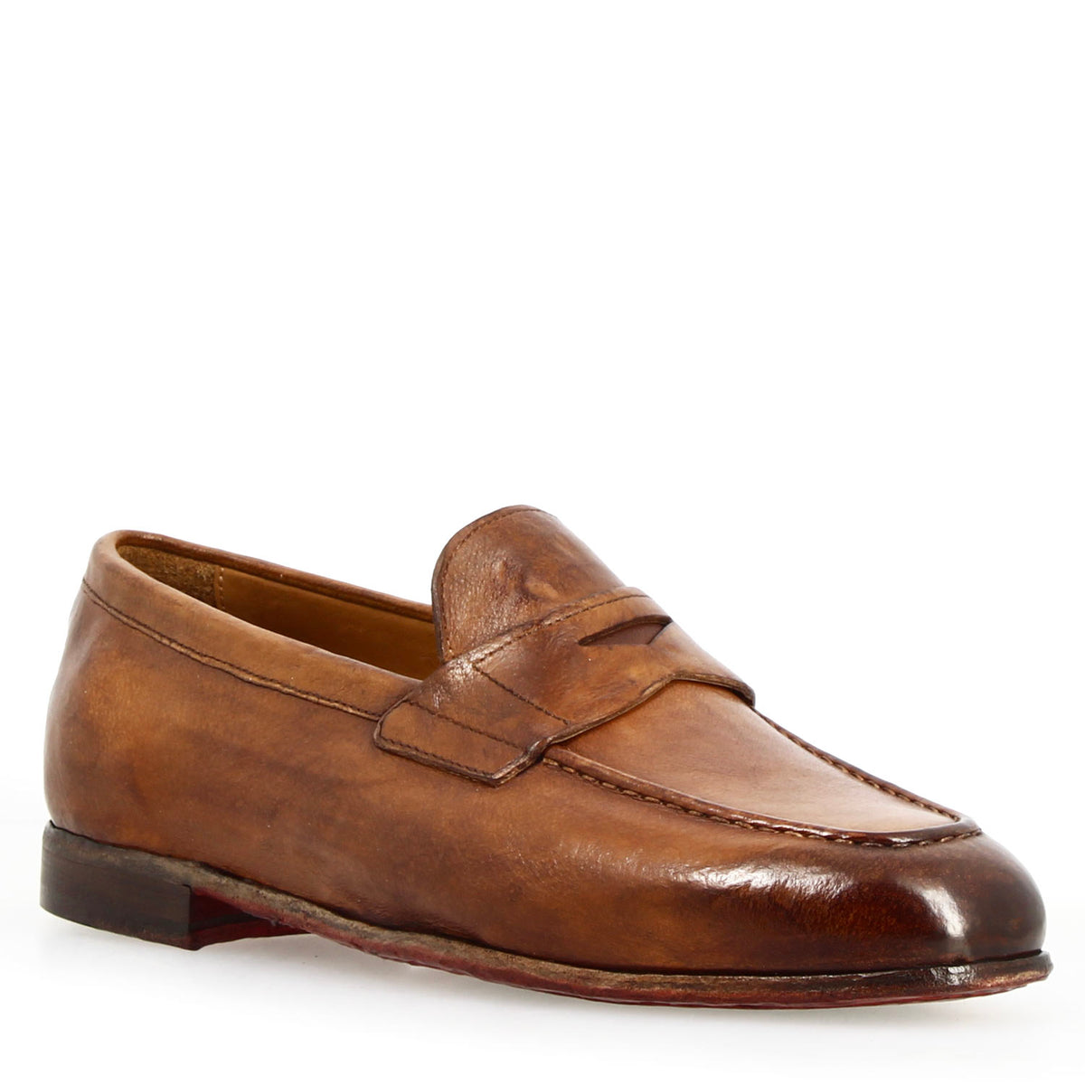 Mocassino Navona da uomo in pelle pregiata marrone - LeonardoShoes
