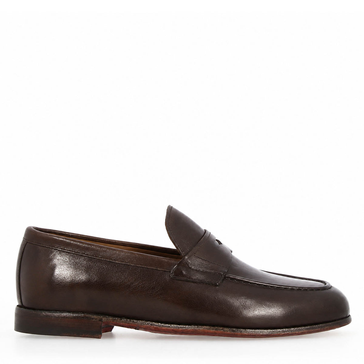 Mocassino Navona da uomo in pelle pregiata marrone scuro - LeonardoShoes