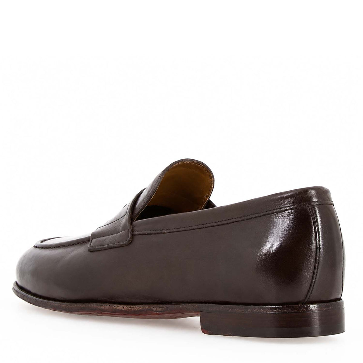 Mocassino Navona da uomo in pelle pregiata marrone scuro - LeonardoShoes