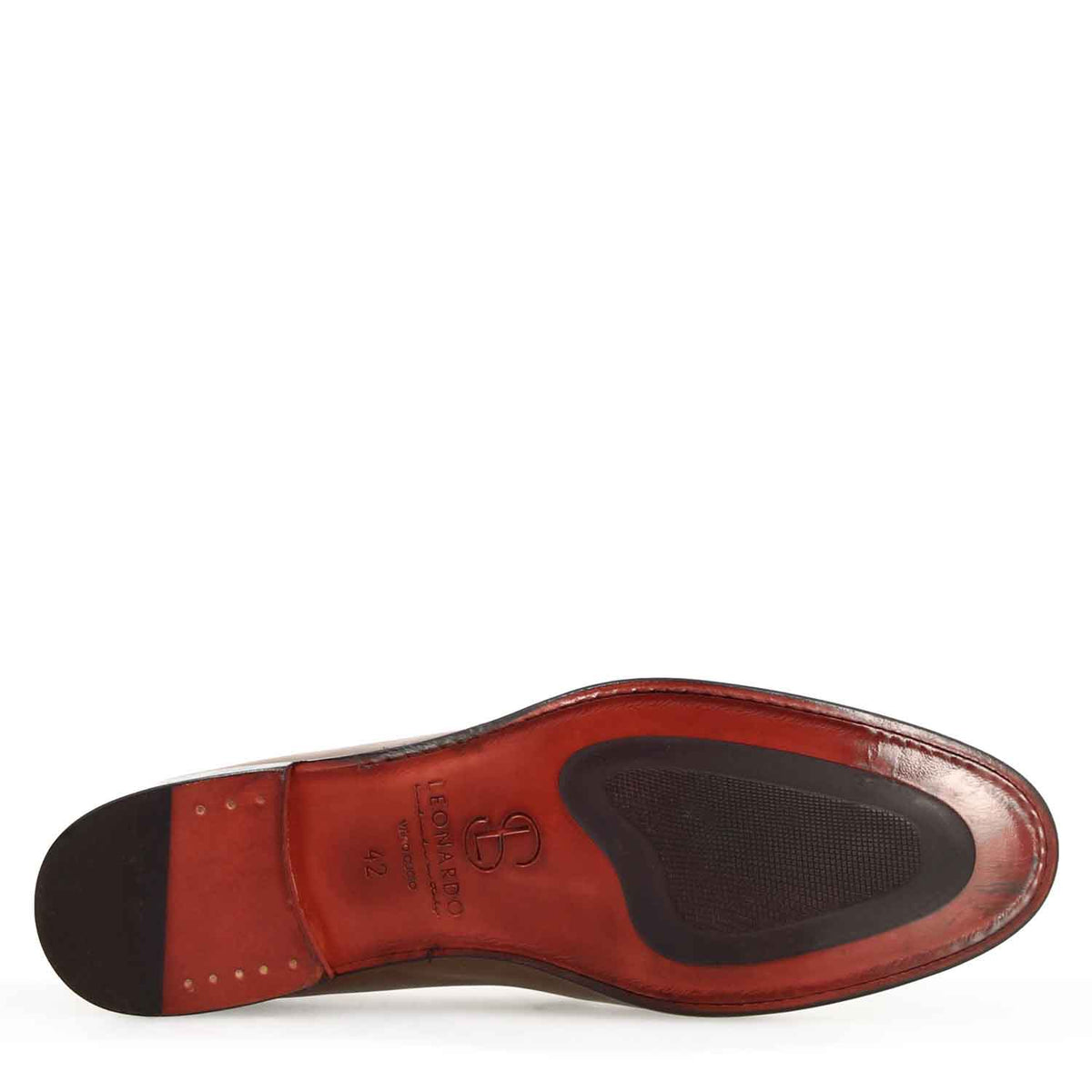Mocassino Navona da uomo in pelle pregiata marrone scuro - LeonardoShoes