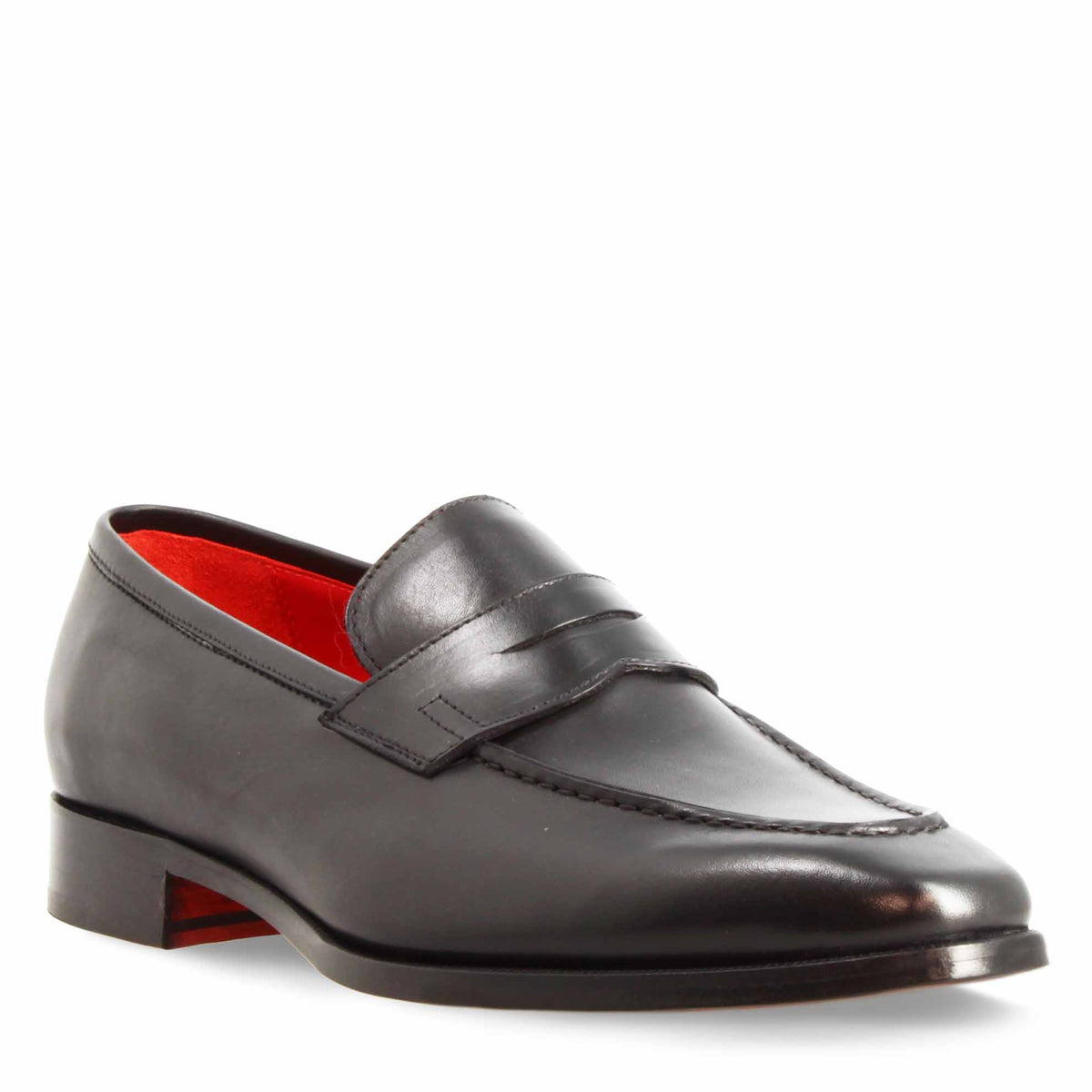 Mocassini artigianali da uomo in pelle nera - LeonardoShoes