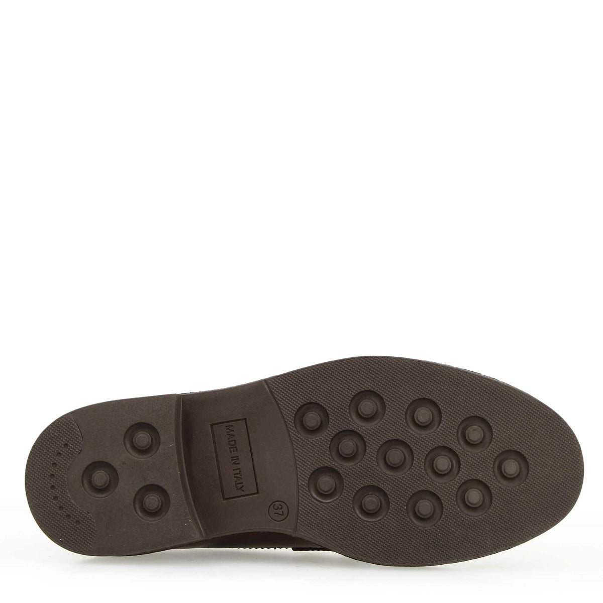 Mocassino da donna fondo robusto in pelle marrone scuro con fibbia - LeonardoShoes