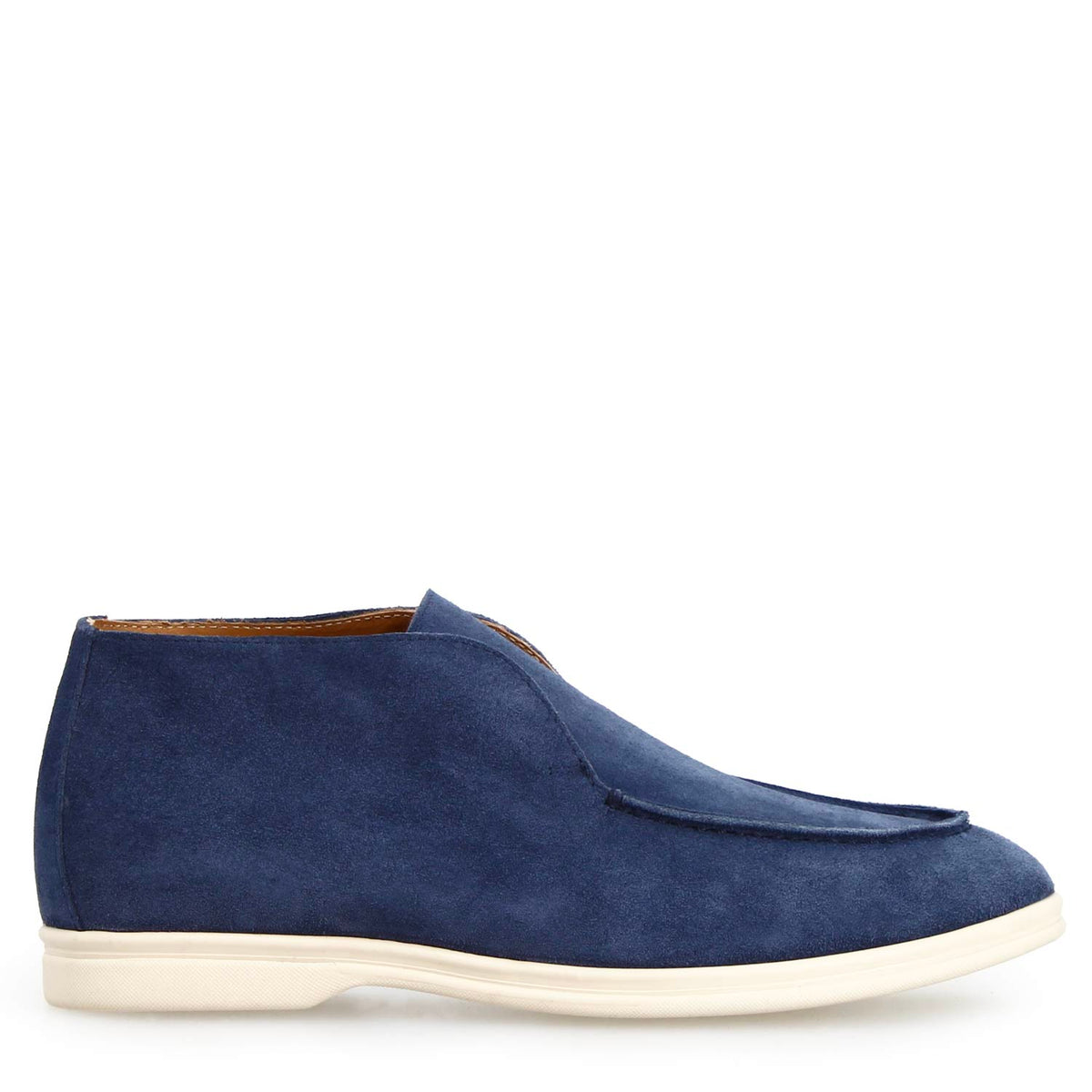 Mocassino alto Elite da uomo in camoscio blu - LeonardoShoes