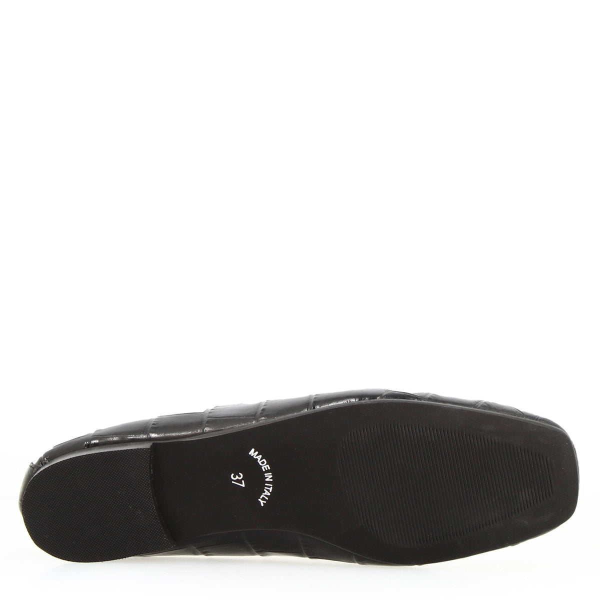 Mocassino artigianale da donna in pelle stampa cocco nero - LeonardoShoes