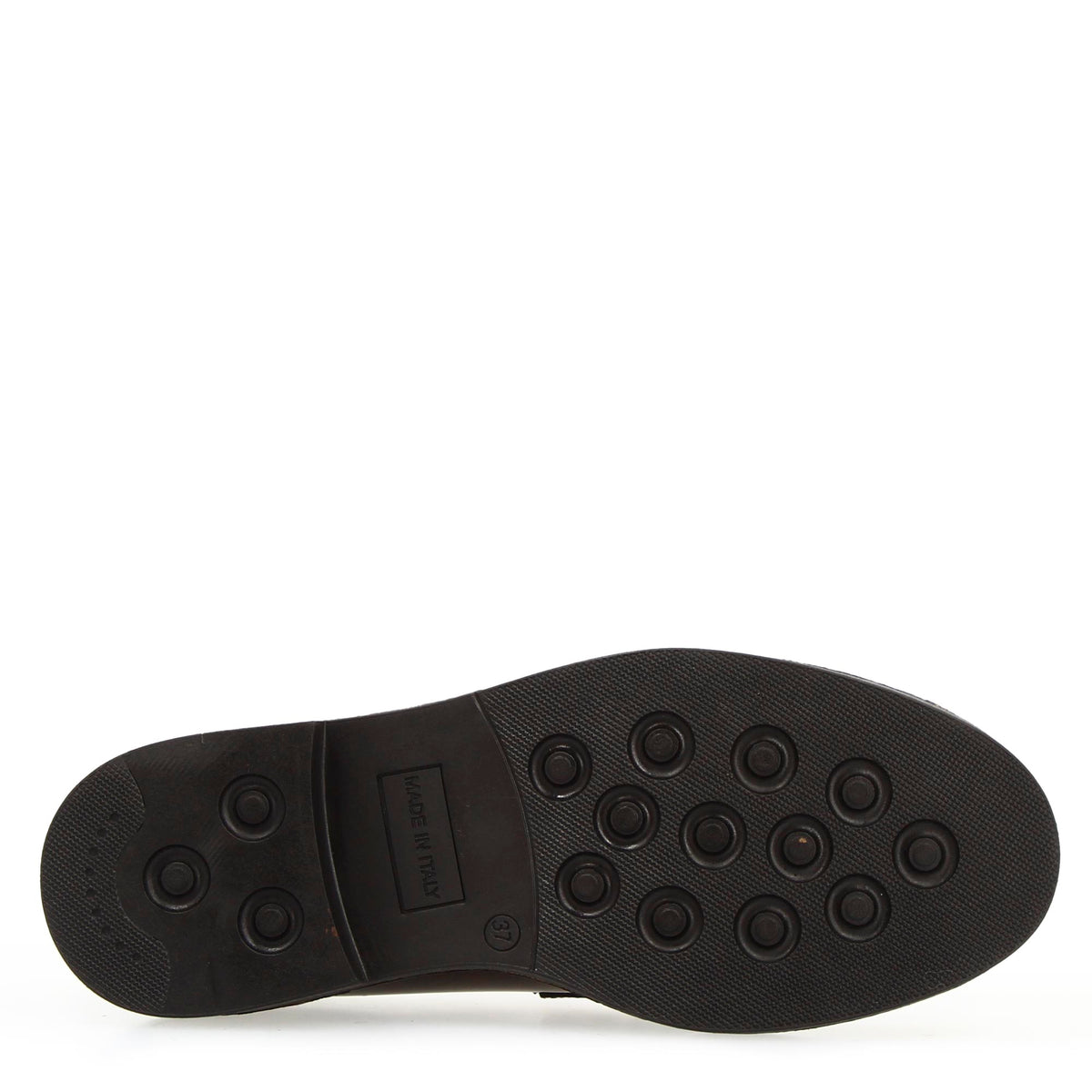 Mocassino da donna fondo robusto in pelle spazzolata bordeaux - LeonardoShoes