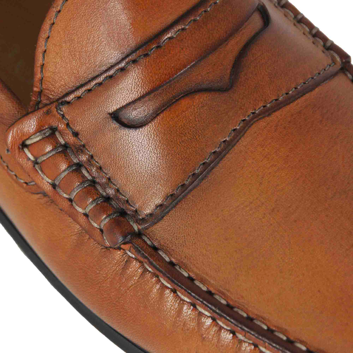 Mocassino casual da uomo in pelle colore marrone con suola con gommini - LeonardoShoes