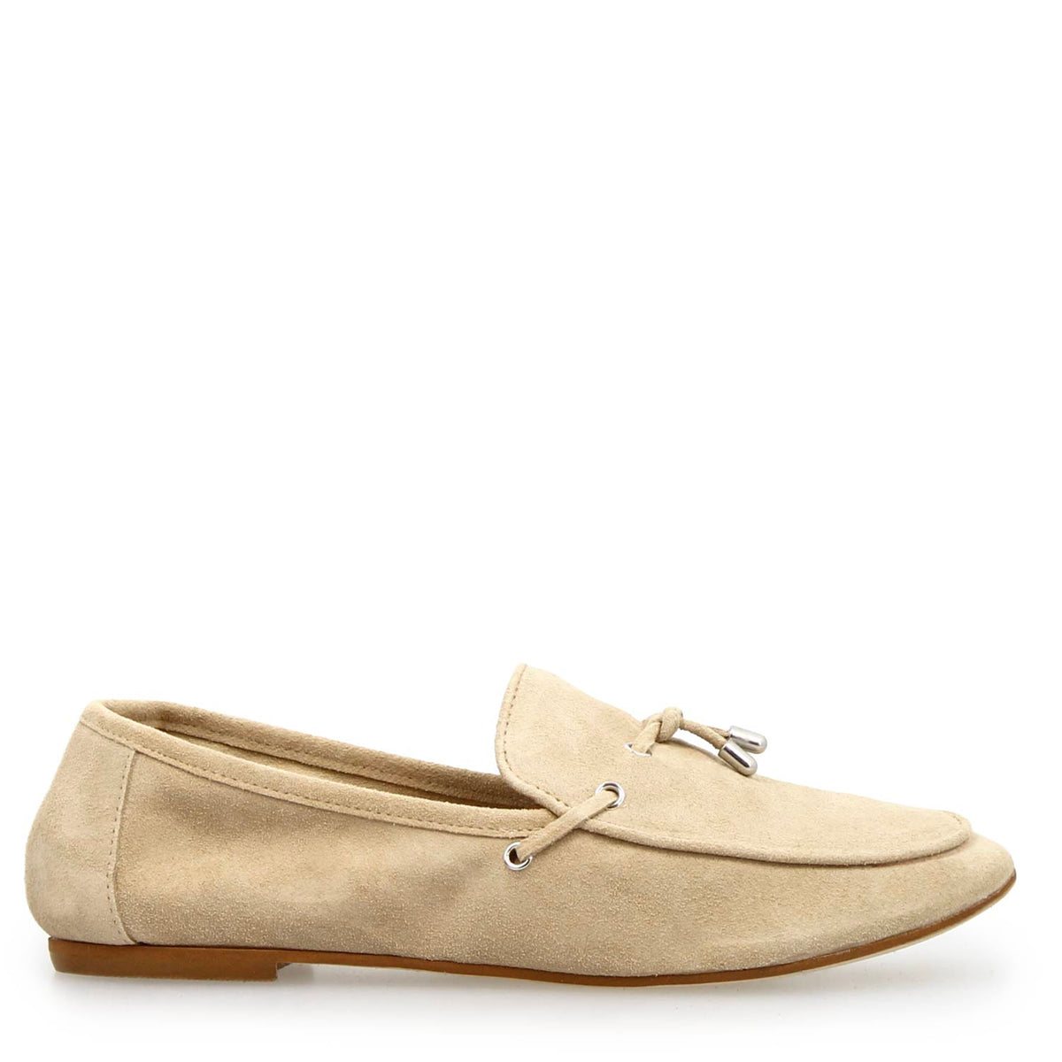 Mocassino da donna Arsilia in camoscio beige - LeonardoShoes