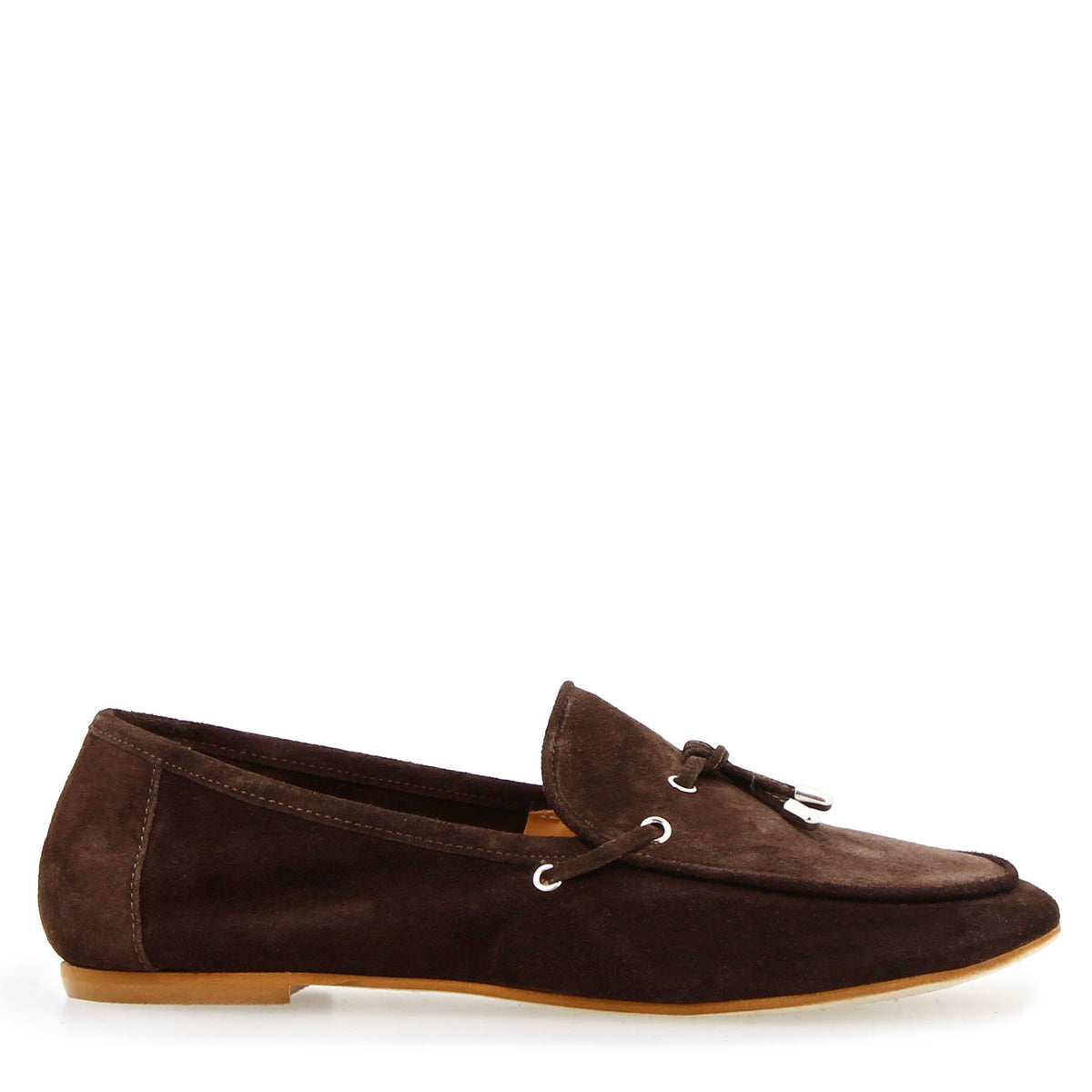 Mocassino da donna Arsilia in camoscio marrone scuro - LeonardoShoes