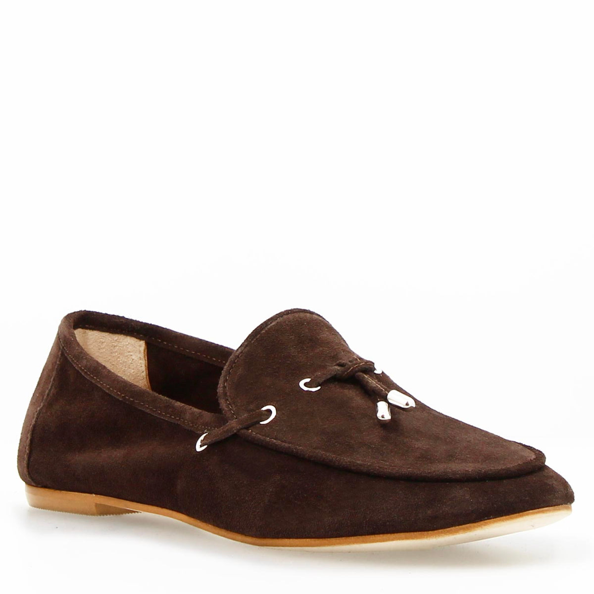 Mocassino da donna Arsilia in camoscio marrone scuro - LeonardoShoes