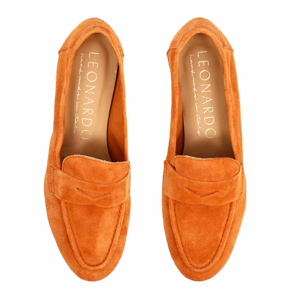 Mocassino da donna Brenta in camoscio arancione - LeonardoShoes