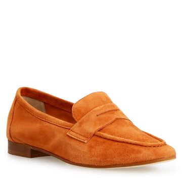 Mocassino da donna Brenta in camoscio arancione - LeonardoShoes