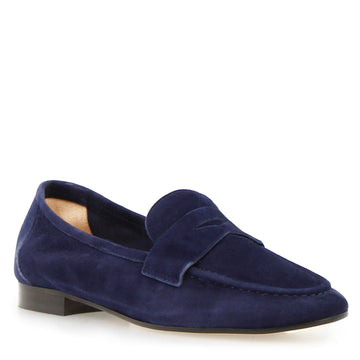 Mocassino da donna Brenta in camoscio blu - LeonardoShoes