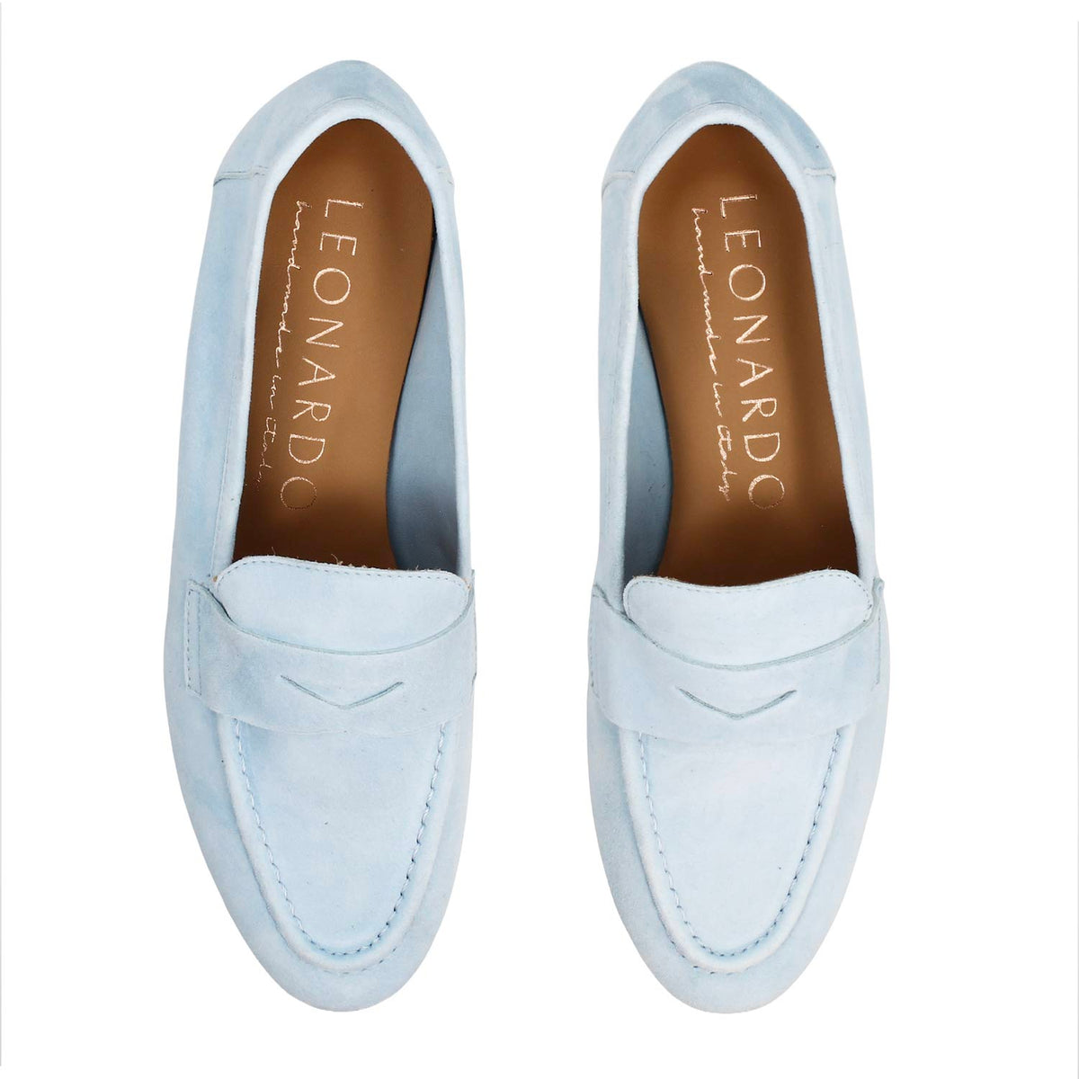 Mocassino da donna Brenta in camoscio celeste - LeonardoShoes