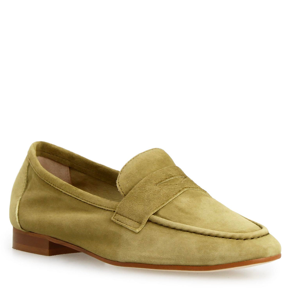 Mocassino da donna Brenta in camoscio verde - LeonardoShoes