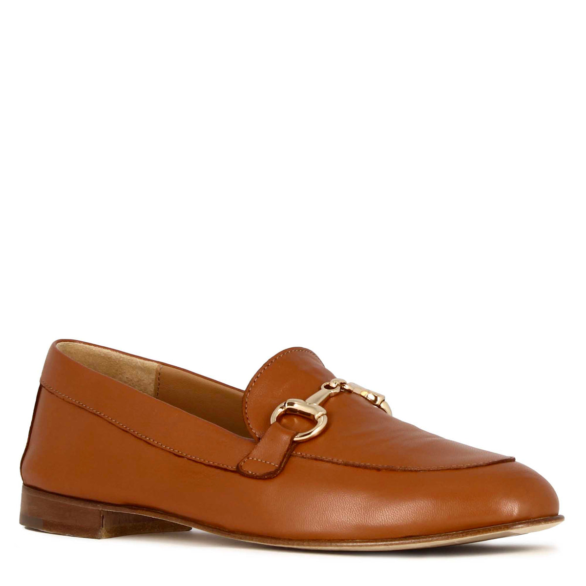 Mocassino classico da donna con morsetto in pelle colore marrone - LeonardoShoes