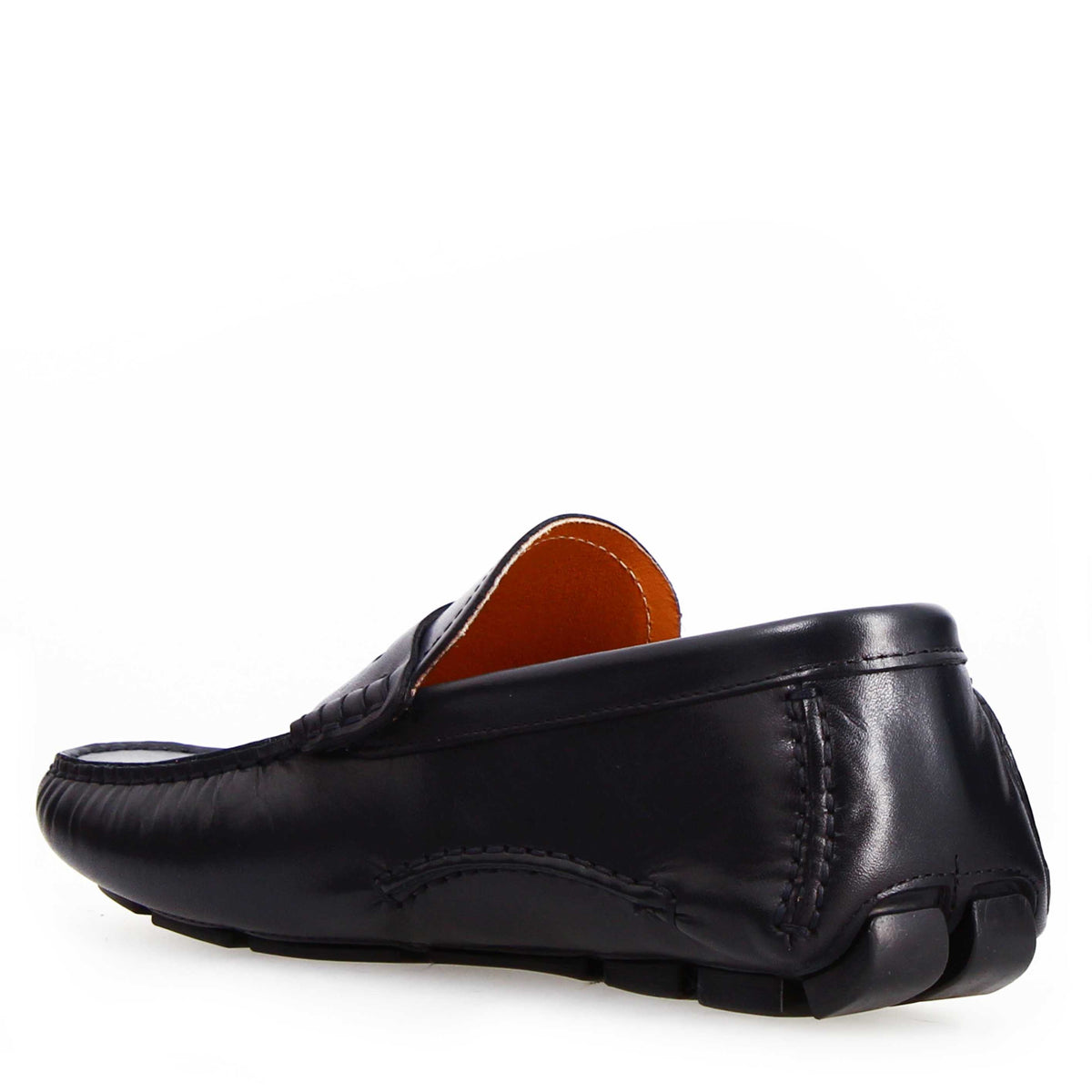 Mocassino Tiberio da uomo in pelle blu - LeonardoShoes