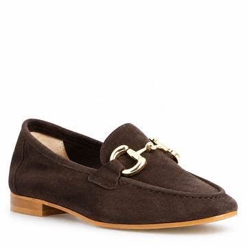 Mocassino da donna Baltea in camoscio marrone scuro - LeonardoShoes
