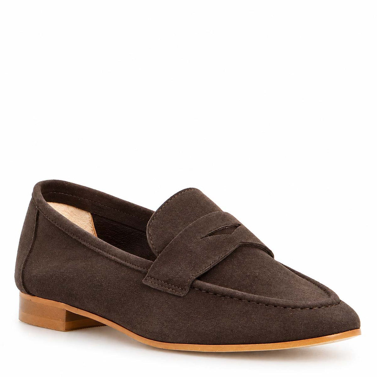 Mocassino da donna Brenta in camoscio marrone scuro - LeonardoShoes