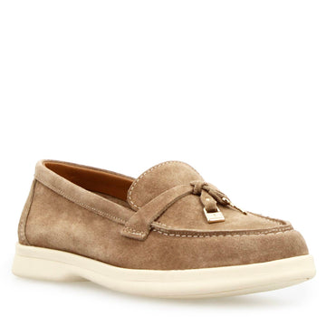 Mocassino drive da donna Vellaria in pelle scamosciata marrone - LeonardoShoes