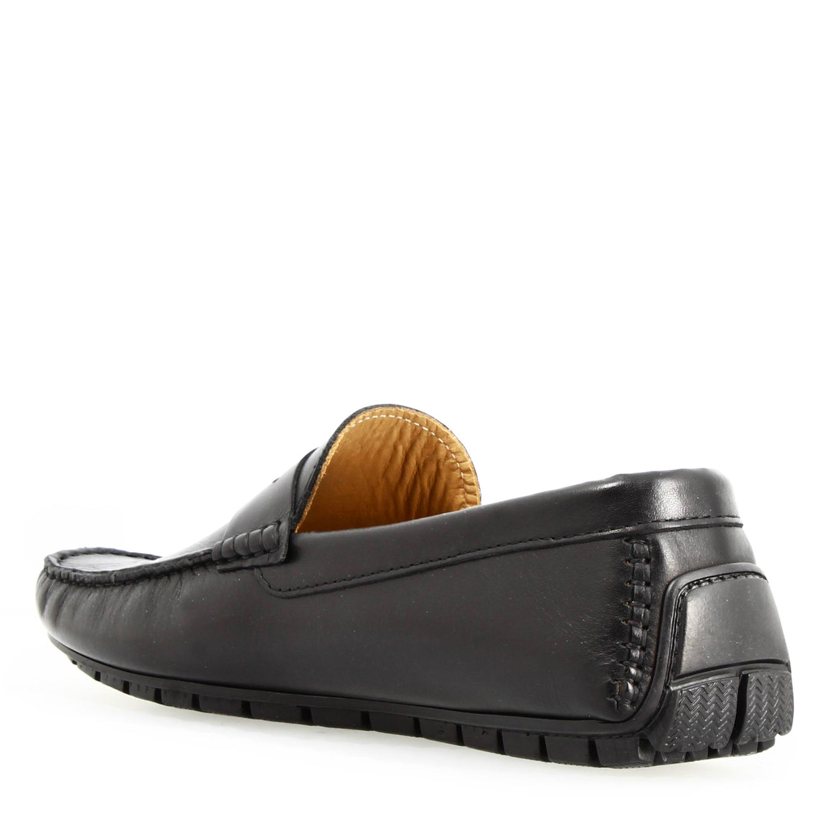 Mocassino Ulisse da uomo in pelle nera - LeonardoShoes