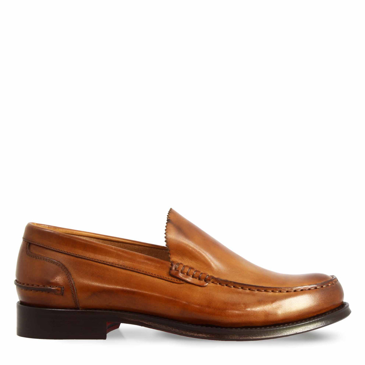 Mocassino artigianale classico da uomo in pelle marrone - LeonardoShoes