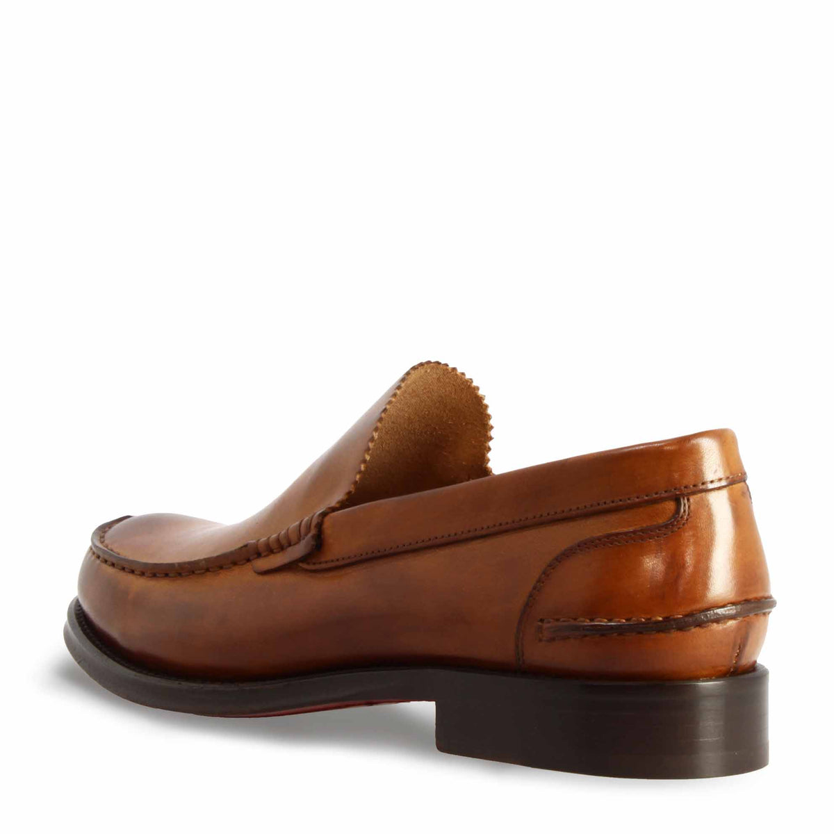 Mocassino artigianale classico da uomo in pelle marrone - LeonardoShoes