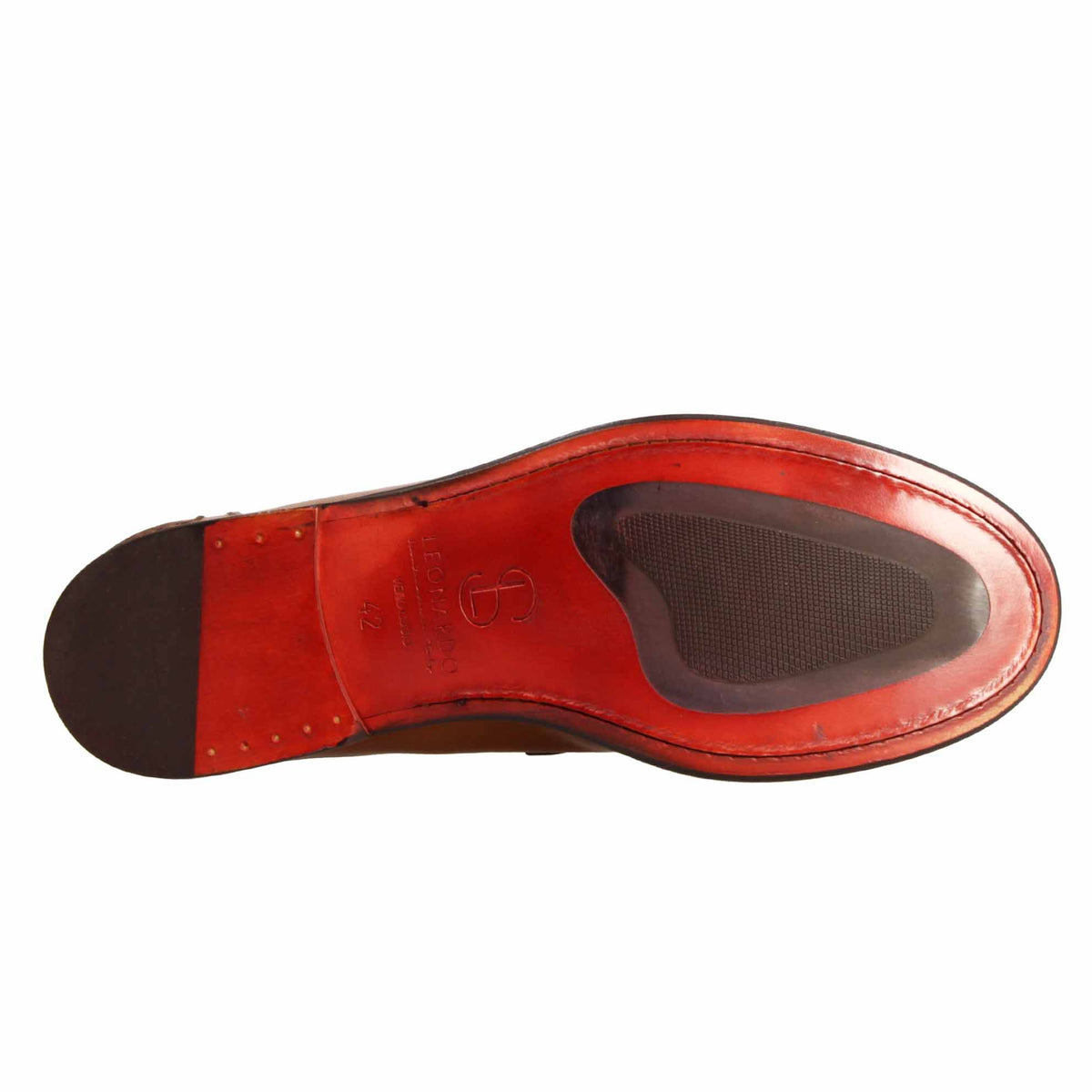 Mocassino artigianale classico da uomo in pelle marrone - LeonardoShoes