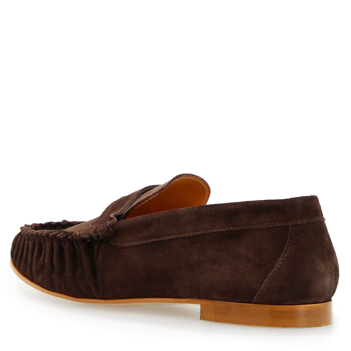 Mocassino da donna Moka in camoscio marrone scuro - LeonardoShoes