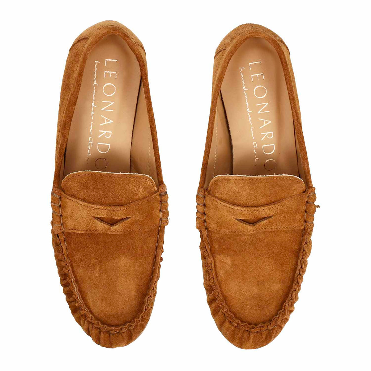 Mocassino da donna Moka in camoscio marrone - LeonardoShoes