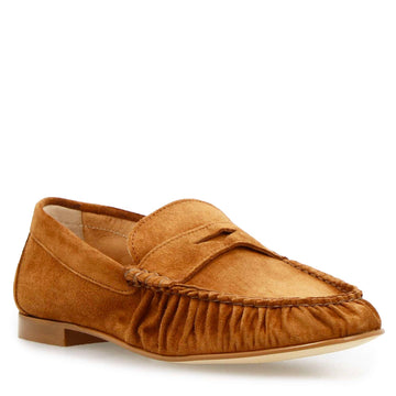 Mocassino da donna Moka in camoscio marrone - LeonardoShoes