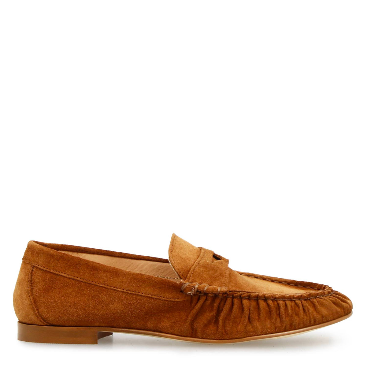 Mocassino da donna Moka in camoscio marrone - LeonardoShoes