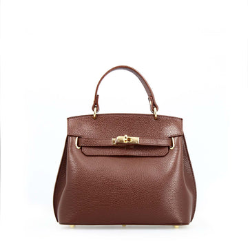 Borsa a mano e tracolla Ninfea da donna in pelle marrone scuro - LeonardoShoes