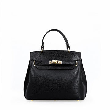 Borsa a mano e tracolla Ninfea da donna in pelle nero - LeonardoShoes