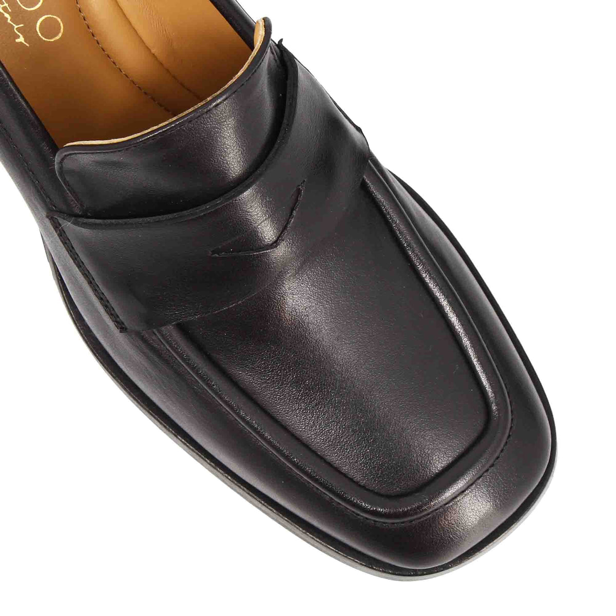 Ottavia - Mocassin femme talon haut en cuir noir