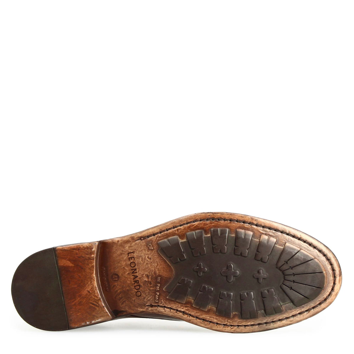 Derby da uomo moderna in pelle pregiata marrone - LeonardoShoes