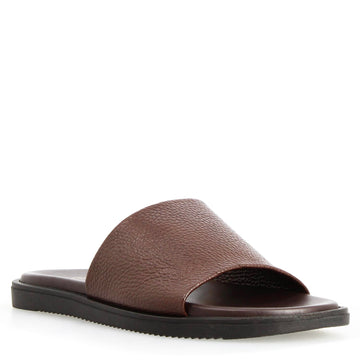 Sandali uomo Romolo in pelle marrone scuro - LeonardoShoes
