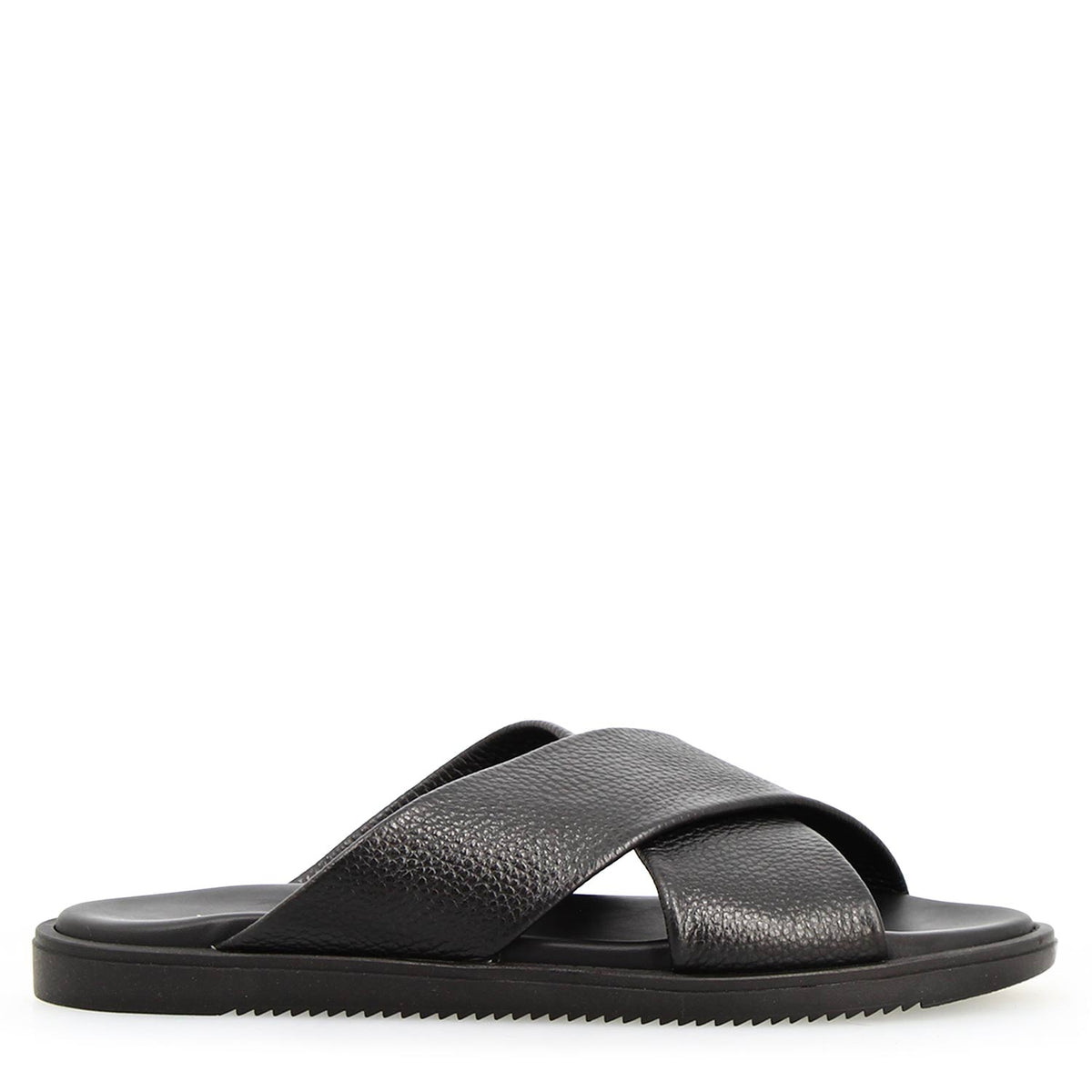 Sandali da uomo Orfeo in pelle nera - LeonardoShoes