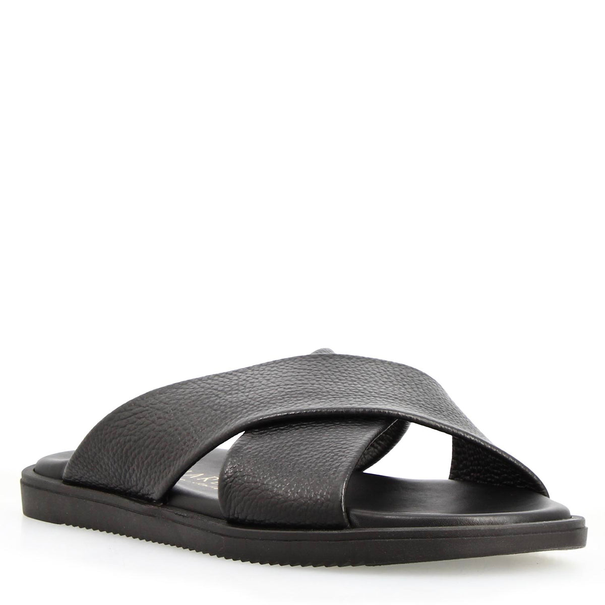 Sandali da uomo Orfeo in pelle nera - LeonardoShoes