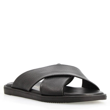Sandali da uomo Orfeo in pelle nera - LeonardoShoes