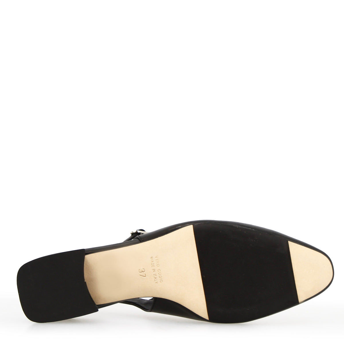 Sandalo da donna Archita tacco medio in pelle nera - LeonardoShoes