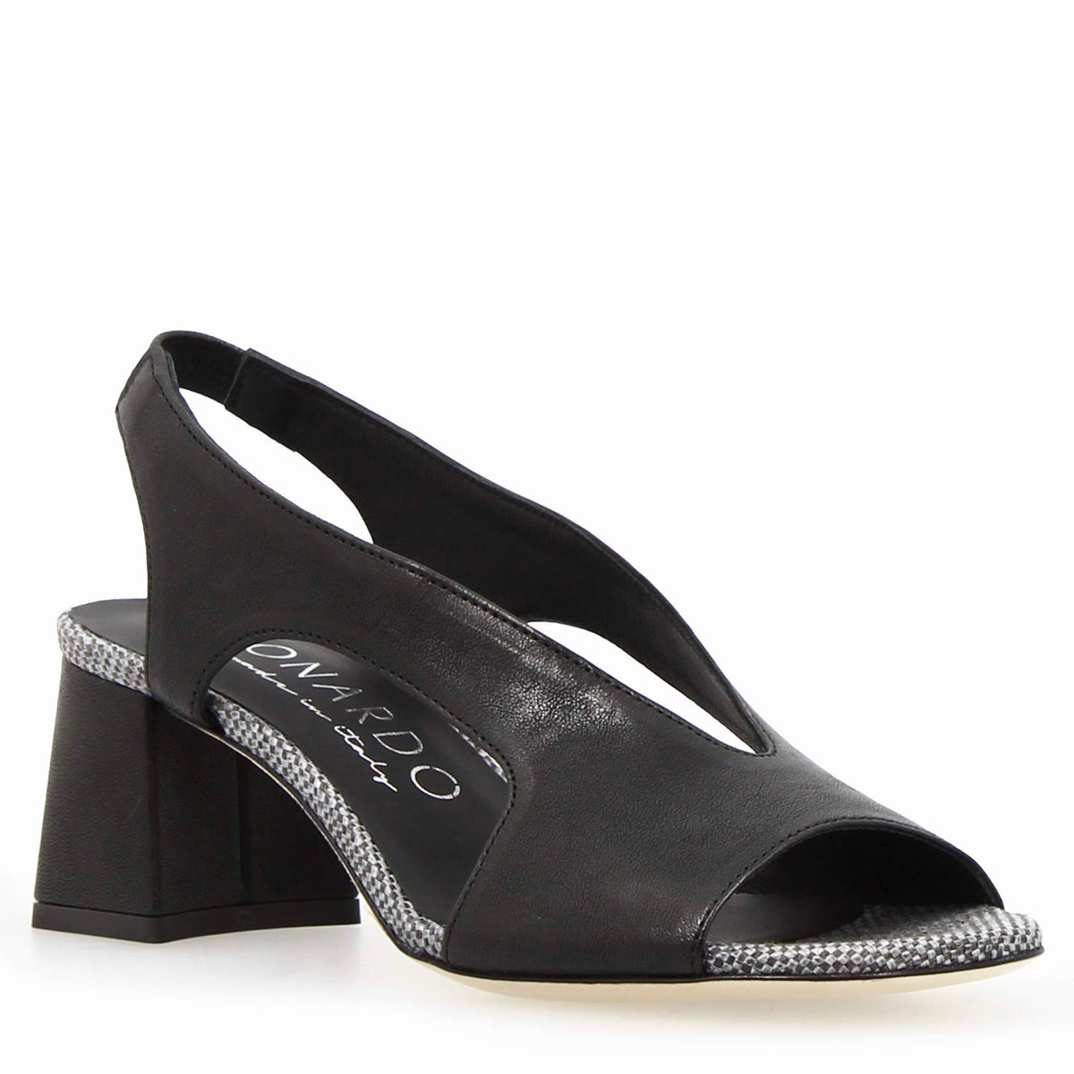 Sandalo da donna Flavia in pelle nera - LeonardoShoes