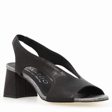 Sandalo da donna Flavia in pelle nera - LeonardoShoes