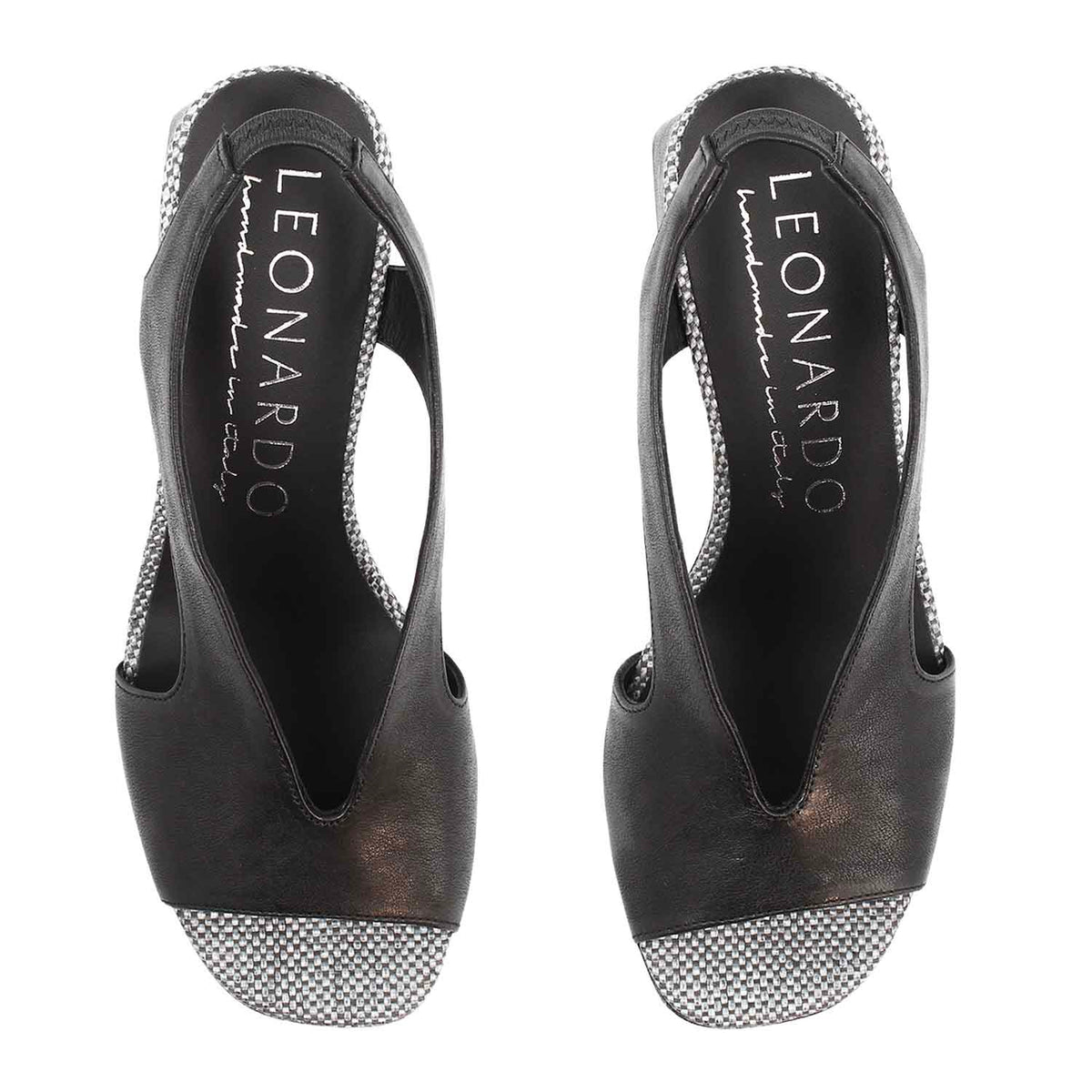 Sandalo da donna Flavia in pelle nera - LeonardoShoes
