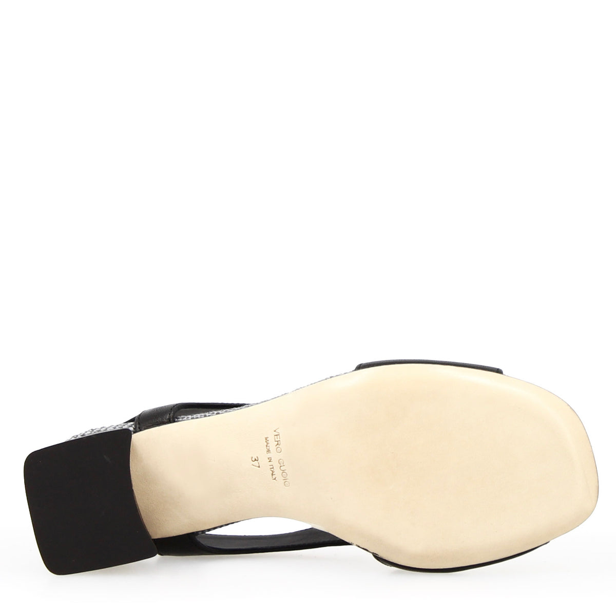 Sandalo da donna Fiamma in pelle nera - LeonardoShoes