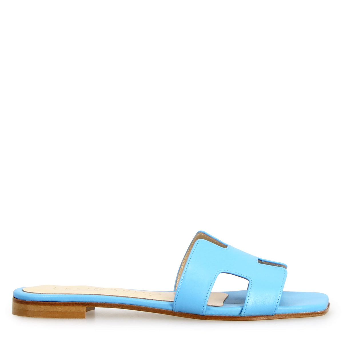 Sandalo da donna Harmony in pelle nappa celeste - LeonardoShoes