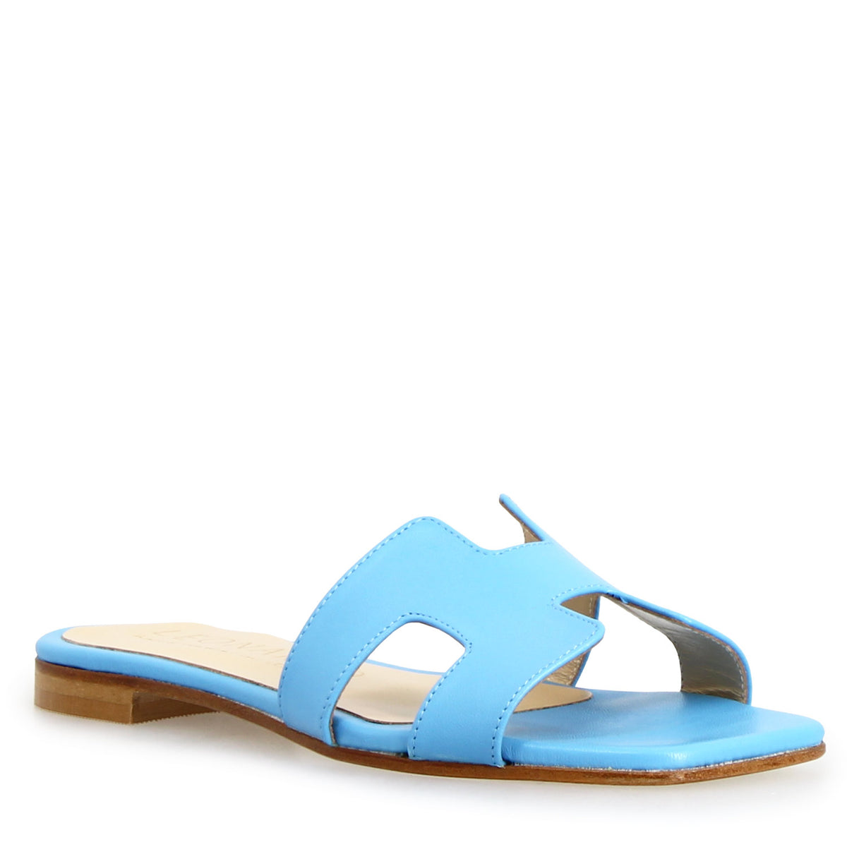 Sandalo da donna Harmony in pelle nappa celeste - LeonardoShoes