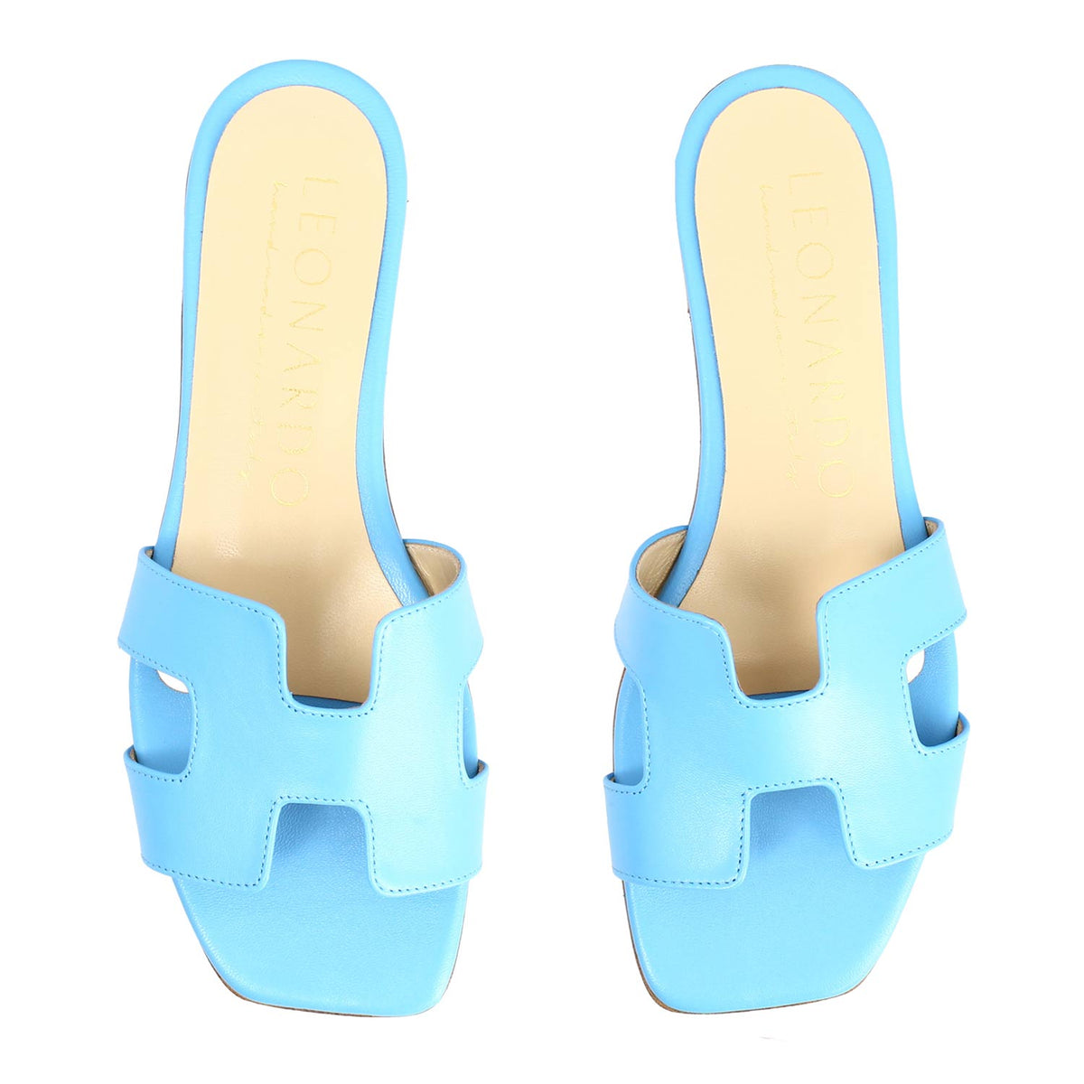 Sandalo da donna Harmony in pelle nappa celeste - LeonardoShoes