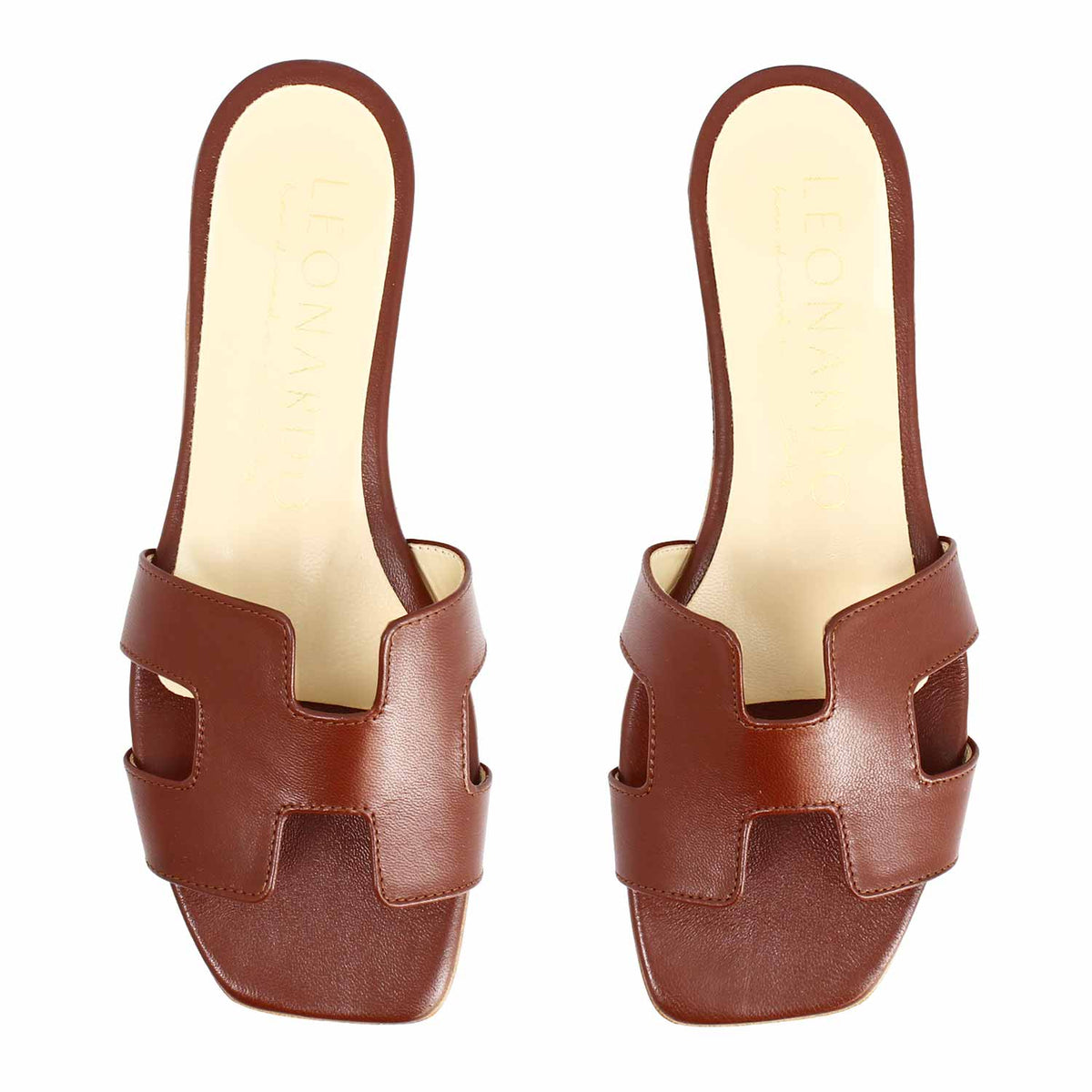 Sandalo da donna Harmony in pelle nappa marrone scuro - LeonardoShoes