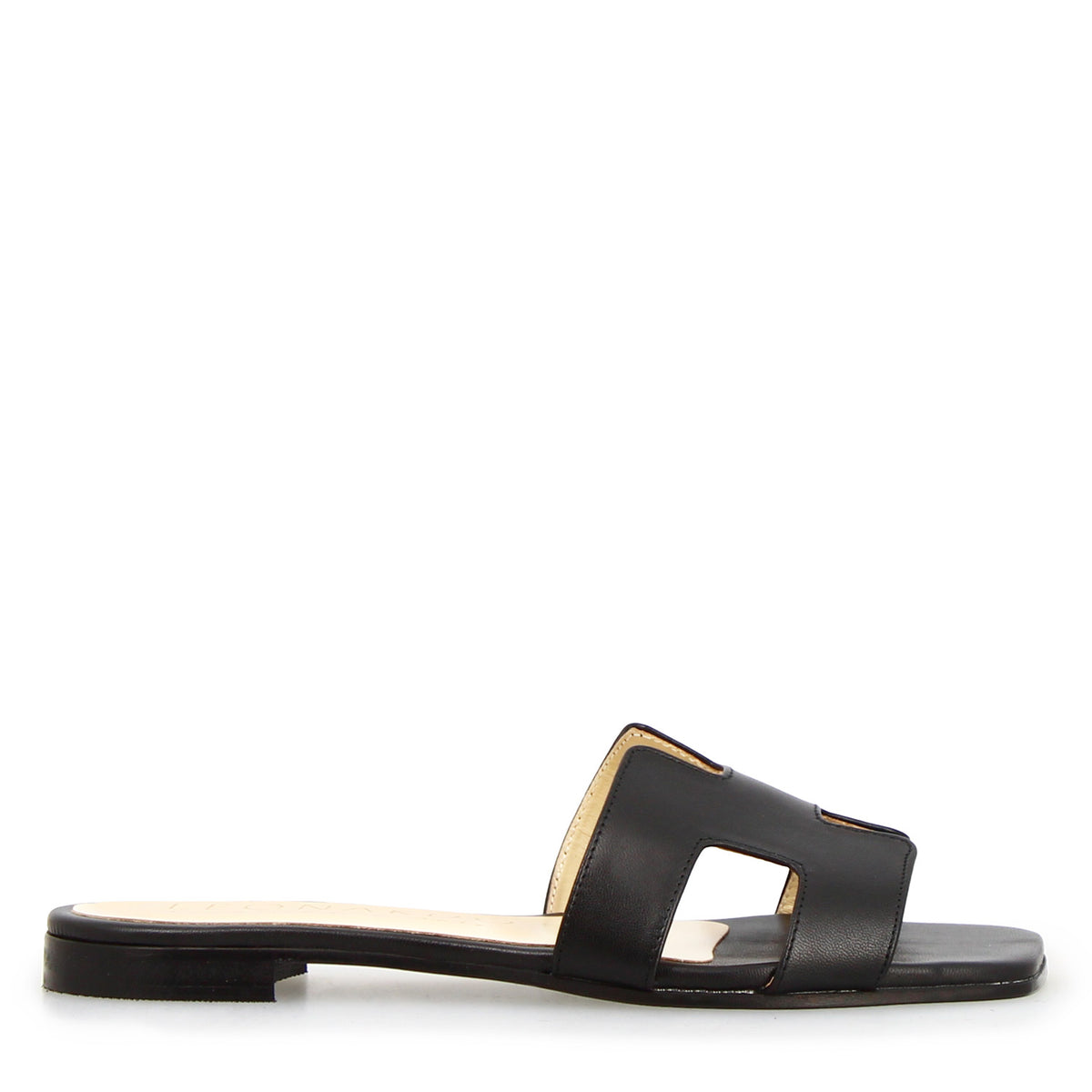 Sandalo da donna Harmony in pelle nappa nero - LeonardoShoes